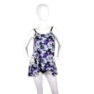 Danify Sharkbite Tankini Two Piece Swimsuit Purple Sizes 10 And 14